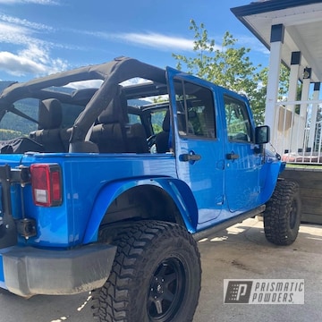 Powder Coated Clear Vision And Illusion Lite Blue Jeep Fenders