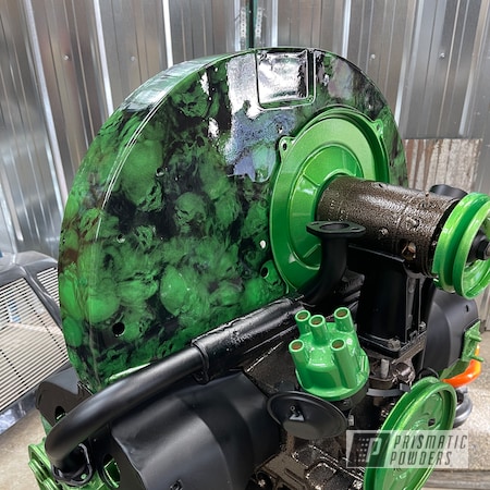 Powder Coating: Illusion Lime Time PMB-6918,Clear Vision PPS-2974,Automotive,VW Engine