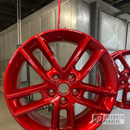 Powder Coating: Wheels,Rims,2 stage,Automotive Rims,Deep Red PPS-4491