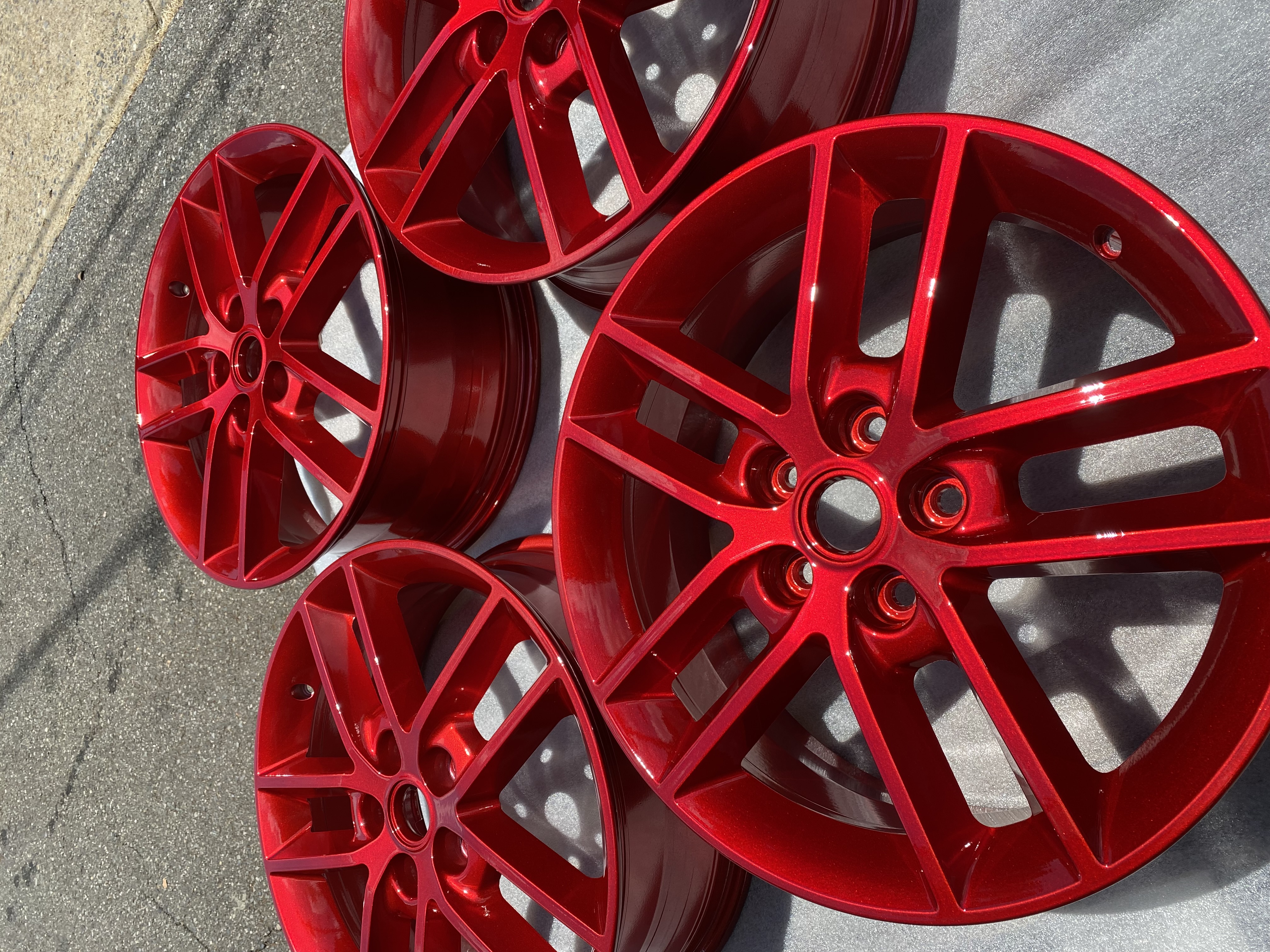 Powder Coated Raptor Red Rims Wheels Coated in Pps-4491 | Prismatic Powders