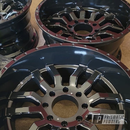 Powder Coating: Automotive,Custom Wheels,Ink Black PSS-0106,Aluminum Rims,22" Wheels,22" Aluminum Rims,Aluminum Wheels