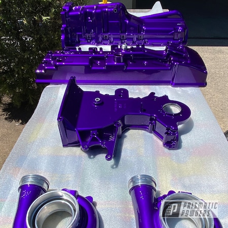 Powder Coating: Valve Cover,Illusion Purple PSB-4629,Automotive,Custom Auto Parts