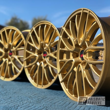 Powder Coating: Spanish Gold EMS-0940,Clear Vision PPS-2974,Automotive,Wheels