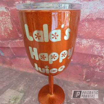 Orange Sherbert Sparkle Wine Glass