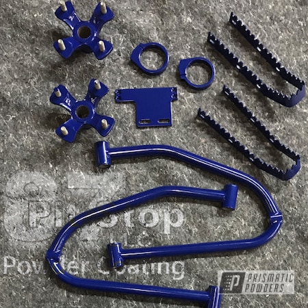 Powder Coating: Custom Coated ATV Parts,MANHATTAN BLUE UMB-1930,Single Powder Application,Solid Tone,ATV