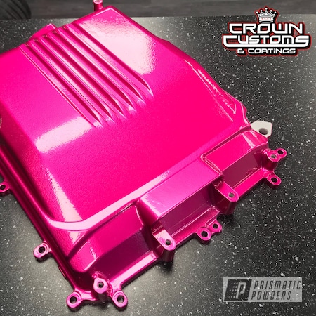 Powder Coating: Automotive,Clear Vision PPS-2974,Supercharger Lid,Cadillac CTS-V,Illusion Pink PMB-10046,Cadillac,Supercharger