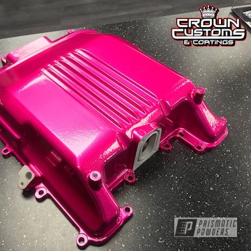 Cadillac Cts-v Supercharger Lid Refinished In Illusion Pink With Clear Vision Top Coat