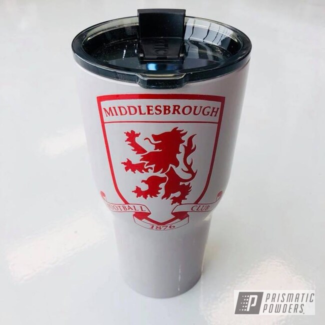Custom Cup In Grey Gloss And Ral 3003 A Classic Ruby Red Color