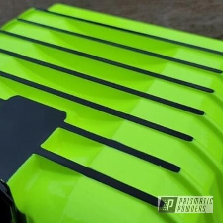 Powder Coating: Automotive,CTS-V,Supercharger Lid,Neon Yellow PSS-1104,CTSV,Valve Cover,Neon,Automotive Parts,Cadillac,Ice Tank