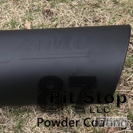 Powder Coating: Exhaust Tip,Exhaust,Custom Powder Coated Exhaust,Jamo,Caveman Black PTS-1539,Automotive