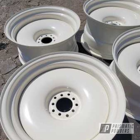 Powder Coating: Steel Wheels,20" Wheels,Rims,Automotive Wheels,RAL 1013 Oyster White,Wheels,Steel Rims
