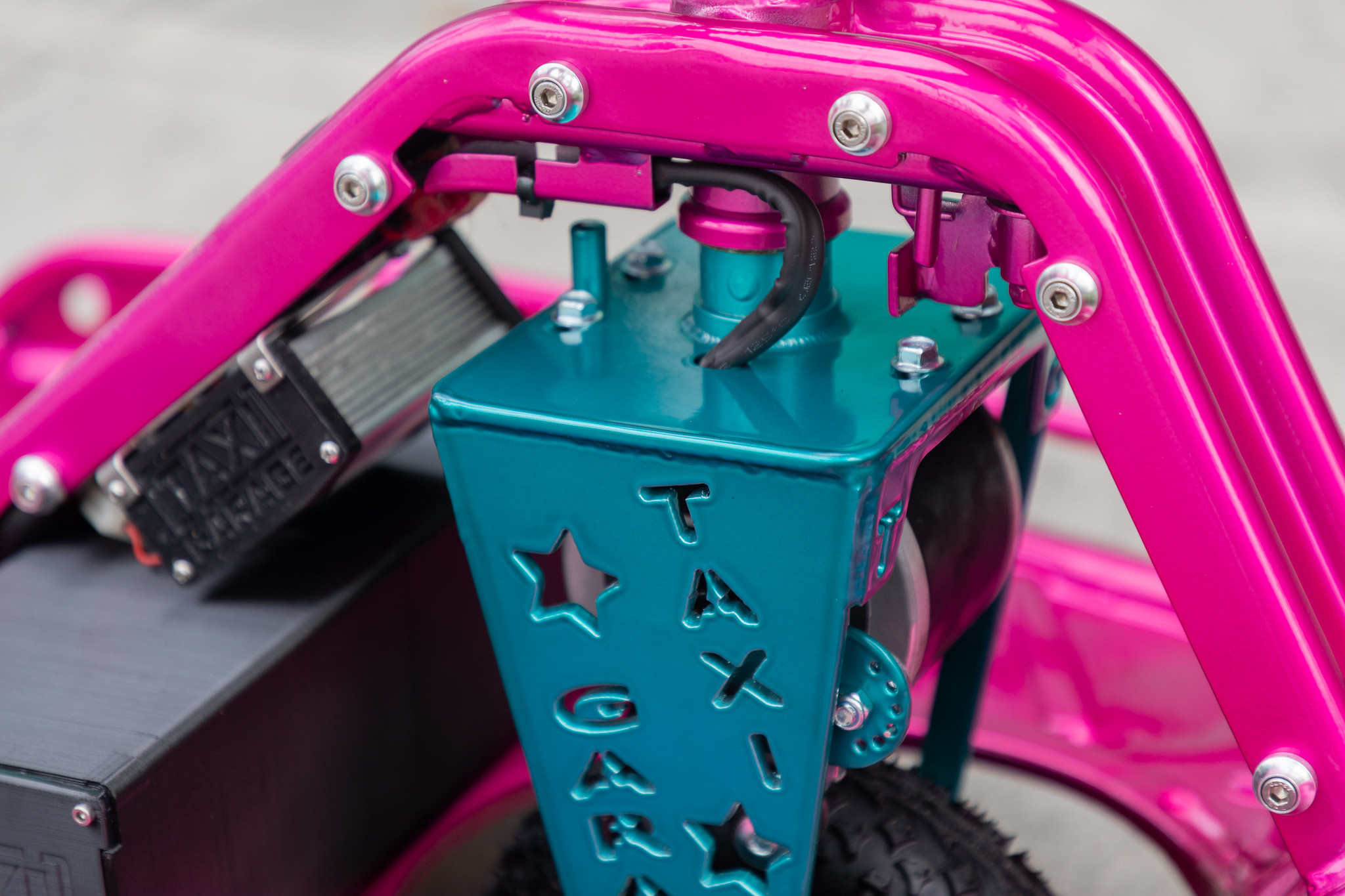 Crazy Cart Finished in Jamaica Blue, Illusion Raspberry, Pearl White ...