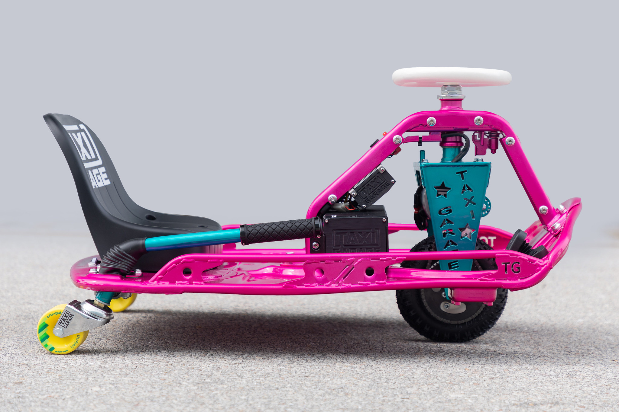 Crazy Cart Finished in Jamaica Blue, Illusion Raspberry, Pearl White ...