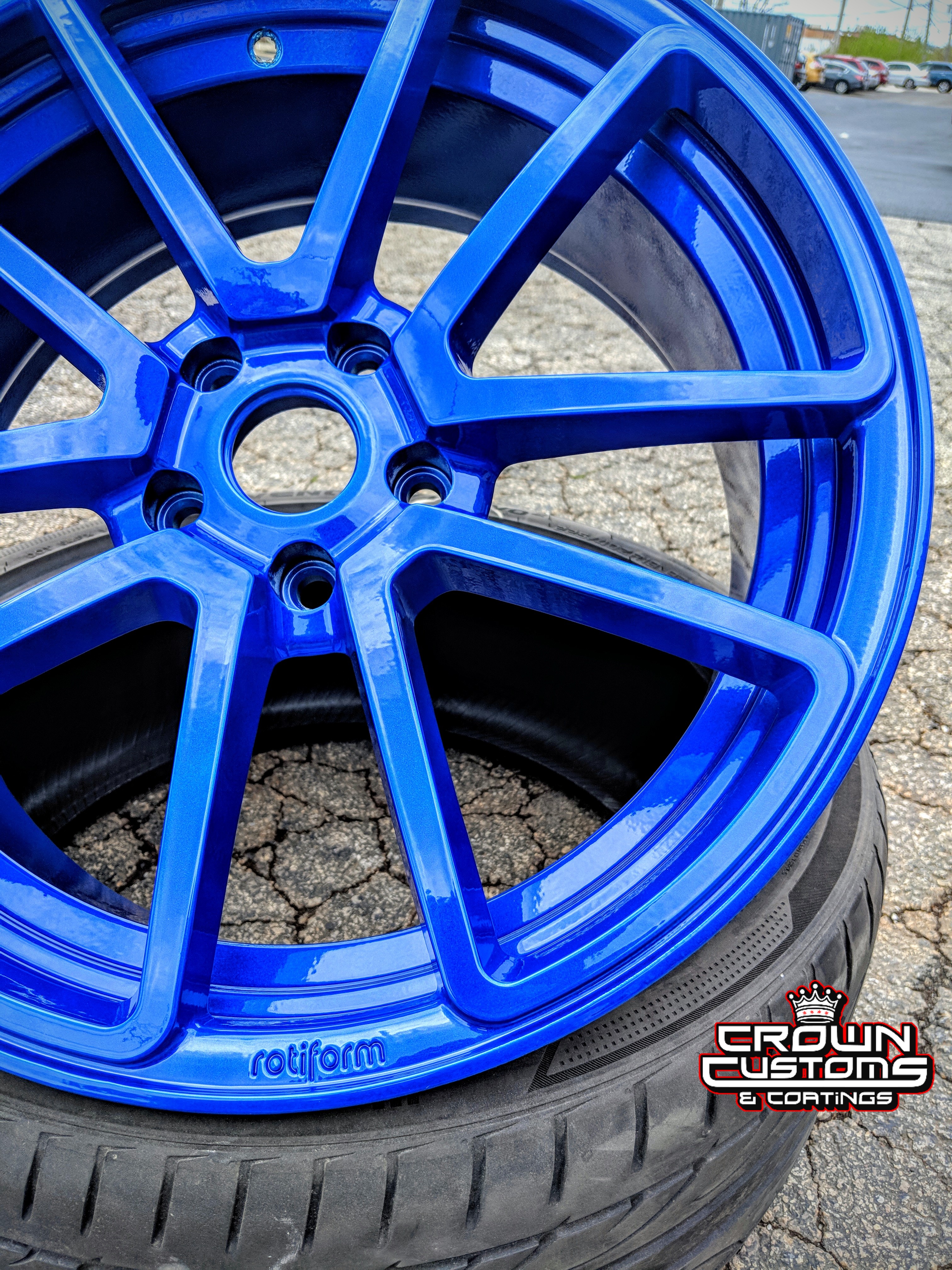 Rotiform Wheels refinished in Illusion Blueberry with Clear Vision top ...