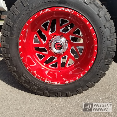 Powder Coating: Fuel Forged,Suspension,Clear Vision PPS-2974,Fuel,Automotive,Off-Road,Suspension Parts,Forged,Illusion Red PMS-4515,Wheels
