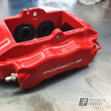 Powder Coating: Brake Caliper,Astatic Red PSS-1738,Porsche,Automotive,Calipers,Brake Calipers