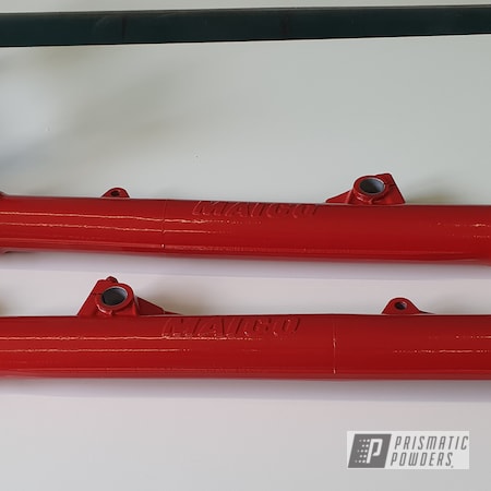 Powder Coating: Motorcycle Frame,Honda,Astatic Red PSS-1738
