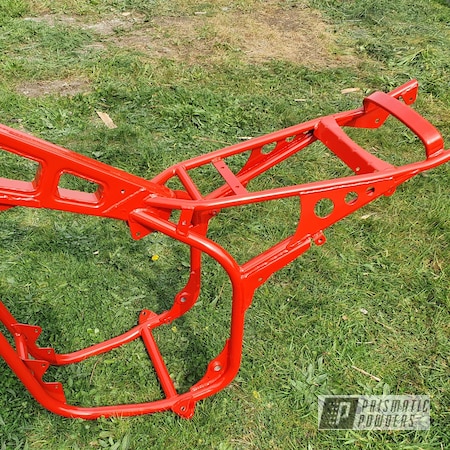 Powder Coating: Motorcycle Frame,Honda,Astatic Red PSS-1738