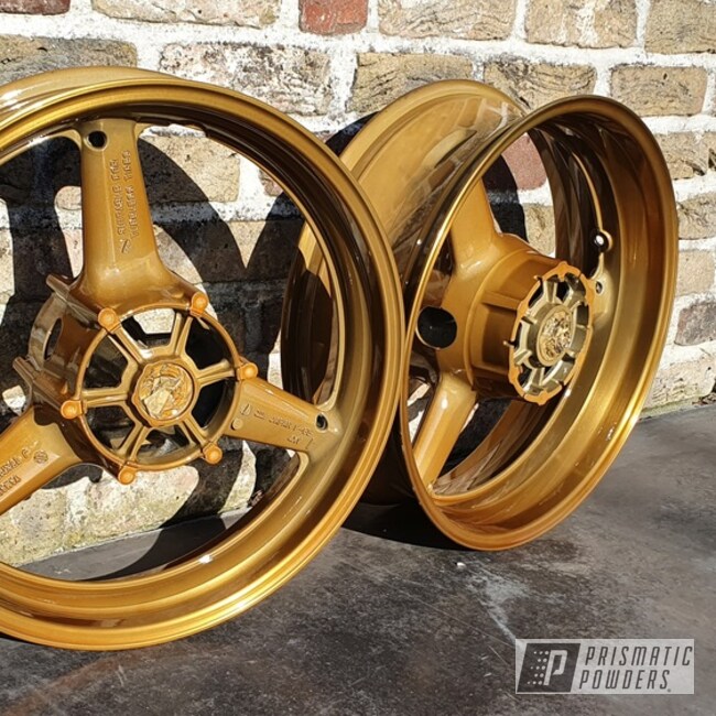 Transparent Gold Motorcycle Wheels
