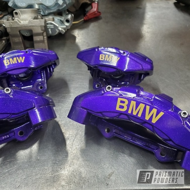 Powder Coated Candy Purple And Porsche Silver Brake Calipers