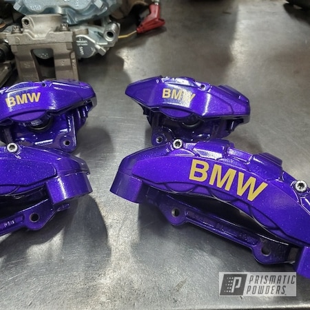 Powder Coating: Porsche Silver PMS-0439,Automotive,Calipers,BMW,Brake Calipers,Candy Purple PPS-4442