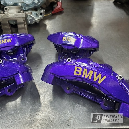 Powder Coating: Candy Purple PPS-4442,BMW,Automotive,Calipers,Porsche Silver PMS-0439,Brake Calipers
