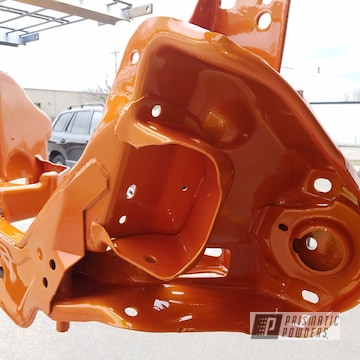 Ford Mustang Frame Refinished In Illusion Orange And Clear Vision
