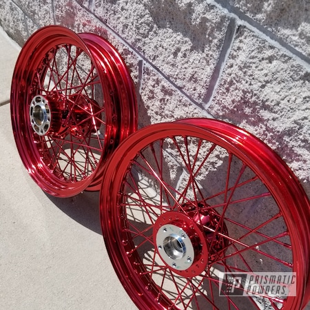 Powder Coating: Motorcycles,LOLLYPOP RED UPS-1506,Motorcycle Wheels,Wheels