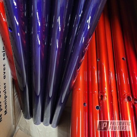 Powder Coating: Lollypop Tangelo PPS-2291,Lollypop Purple PPS-1505,Pipes,2 stage,LOLLYPOP RED UPS-1506,OZMOTIAR PPB-4031