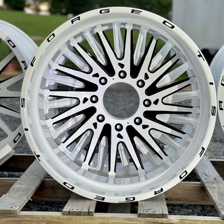 Two Tone Rays Rims Two Tone Wheels Finished in Ink Black and Polar White | Prismatic Powders