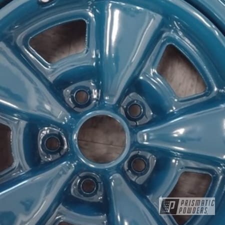 Powder Coating: Camaro,GM,15" Steel Wheels,Rims,1 Stage,Perfect Teal PSS-6339,Wheels