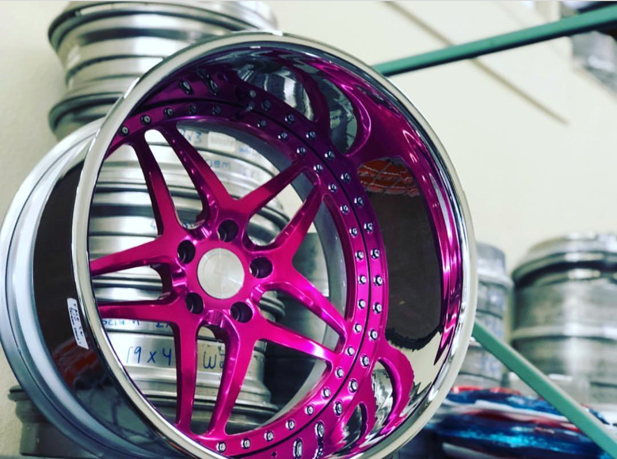 Wheel Rasp Powder Custom Wheel done in a Candy Raspberry Powder Coat | Gallery Project ...