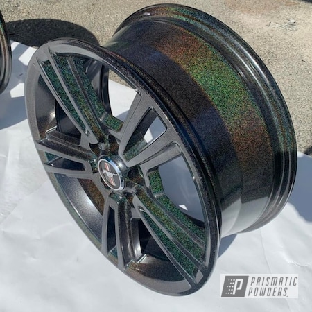 Powder Coating: Aluminum Wheels,Mustang,Rims,1 Stage,18" Aluminum Rims,Ford Mustang,City Lights PMB-2689,Rainbows,Wheels