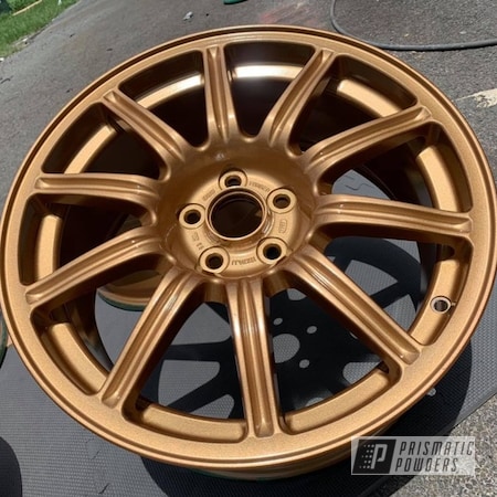 Powder Coating: Wheels,Clear Vision PPS-2974,Rims,16" Aluminum Rims,2 stage,BBS,Tomic Gold II EMB-4448