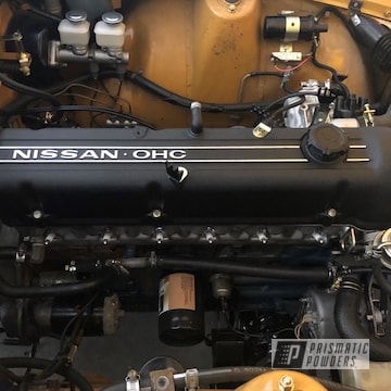 Nissan Ohc Valve Cover Done In A Splatter Black Powder Coat