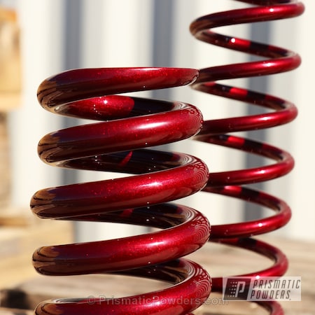 Powder Coating: Automotive,Clear Vision PPS-2974,Springs,Illusion Cherry PMB-6905