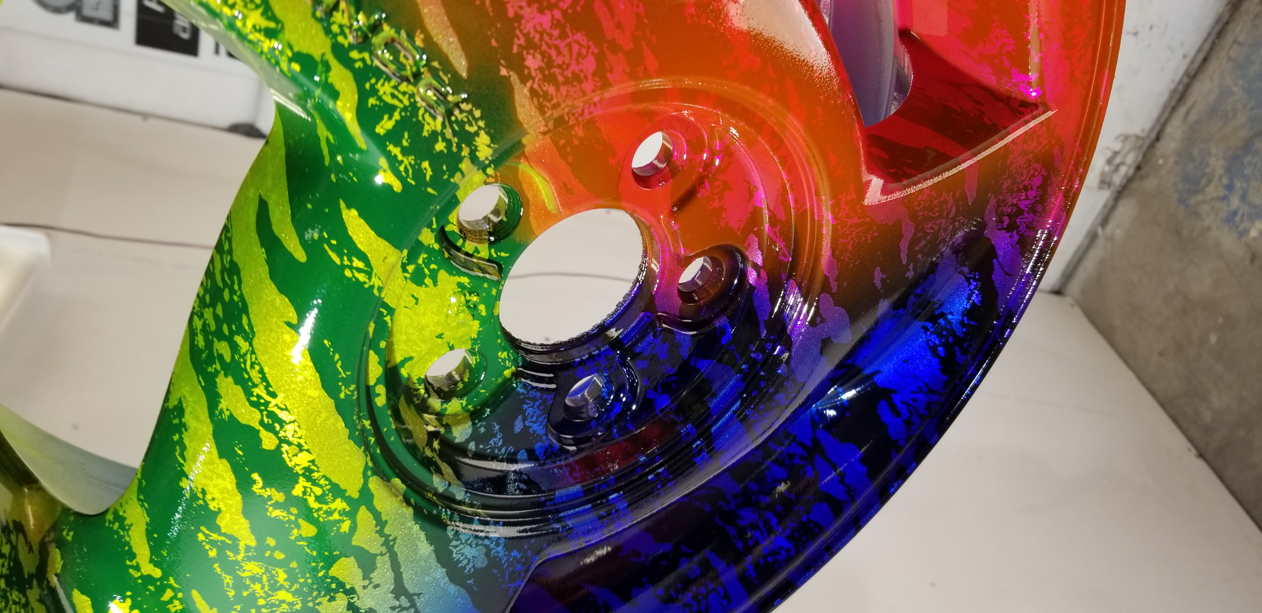 Custom Powder Coated Wheels in a Multi-Color Finish | Gallery Project ...