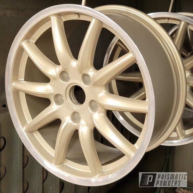 Powder Coated Clear Vision And Titanium Gold 22" Porsche Wheels