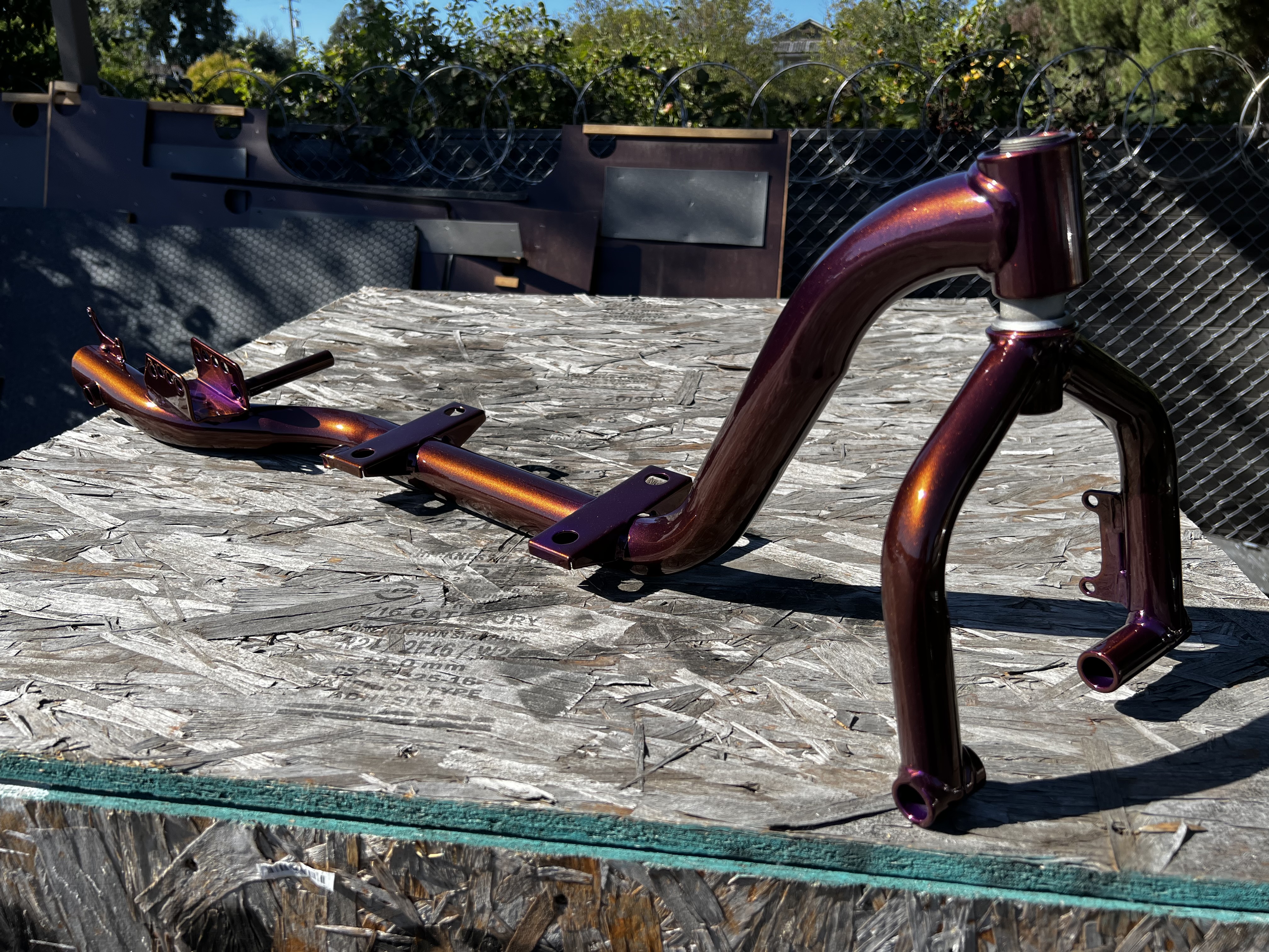 Powder Coated GoPed Frame and Fork | Prismatic Powders