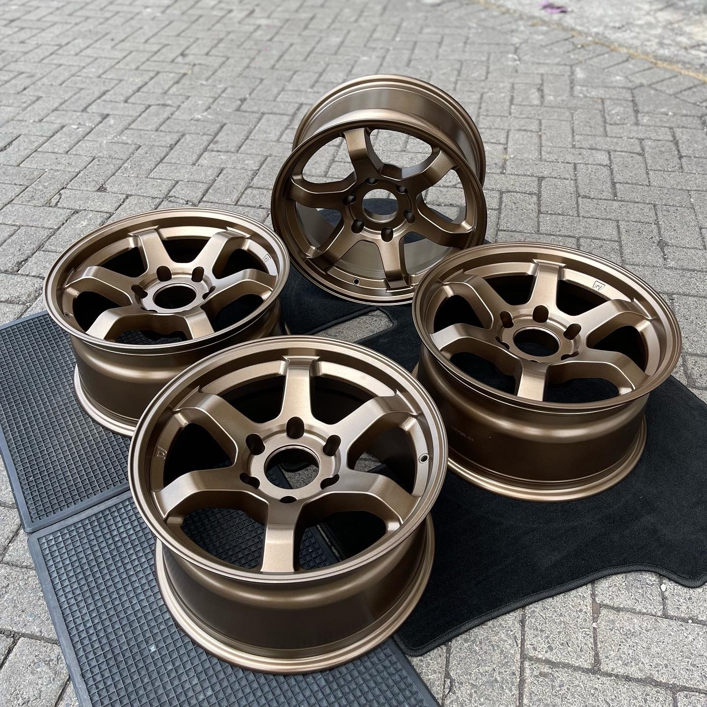 Wheels Done in a Highland Bronze Finish | Prismatic Powders