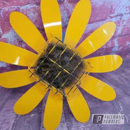 Powder Coating: Metal Art,Yard Art,Powder Coated Yard Art and Stakes,RAL 1003 Signal Yellow,Yard Art Dragonfly Candle Holder,Highland Bronze PMB-5860,POLY CLEAR PPS-5137