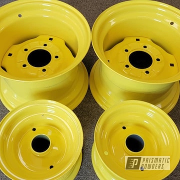 Powder Coated Ral 1018 Tractor Wheels