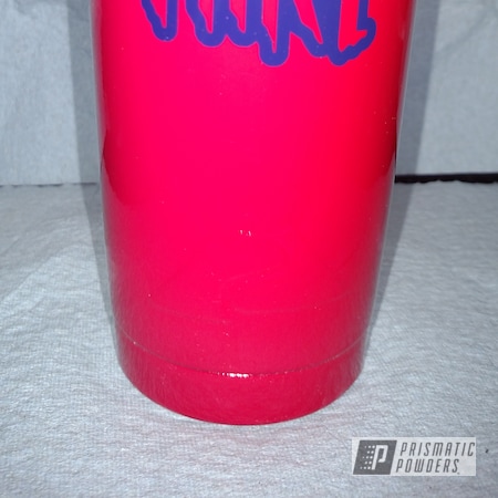 Powder Coating: Spiderman,Tumbler,cup,Custom Tumbler Cup,Two Stage Application,Clear Vision PPS-2974,RAL 3027 Raspberry Red,RAL 5022 Night Blue