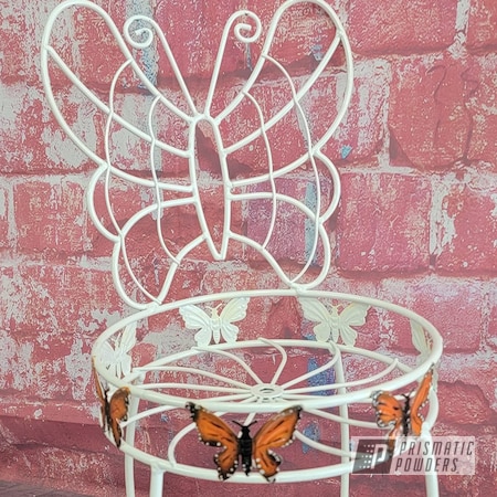 Powder Coating: Plant Stand,RAL 2009 Traffic Orange,Pearl Sparkle PMB-4130,POLY CLEAR PPS-5137,Monarch Butterfly,GLOSS BLACK USS-2603,Yard Art,Butterfly Art