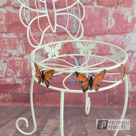 Powder Coating: Plant Stand,RAL 2009 Traffic Orange,Pearl Sparkle PMB-4130,POLY CLEAR PPS-5137,Monarch Butterfly,GLOSS BLACK USS-2603,Yard Art,Butterfly Art