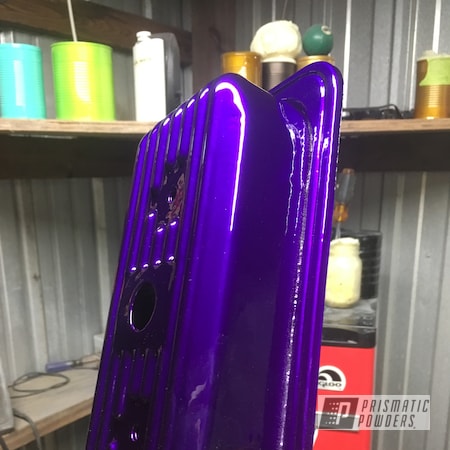 Powder Coating: Valve Covers,Clear Vision PPS-2974,Illusion Purple PSB-4629,Two Coat Application