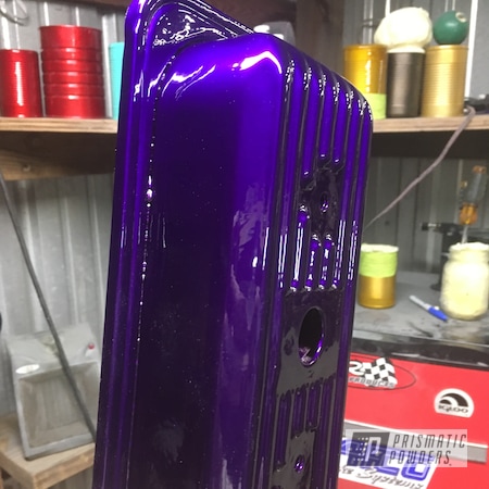Powder Coating: Valve Covers,Clear Vision PPS-2974,Illusion Purple PSB-4629,Two Coat Application