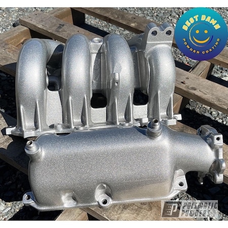 Powder Coating: Automotive Parts,Alien Silver PMS-2569,Automotive,Intake Manifold