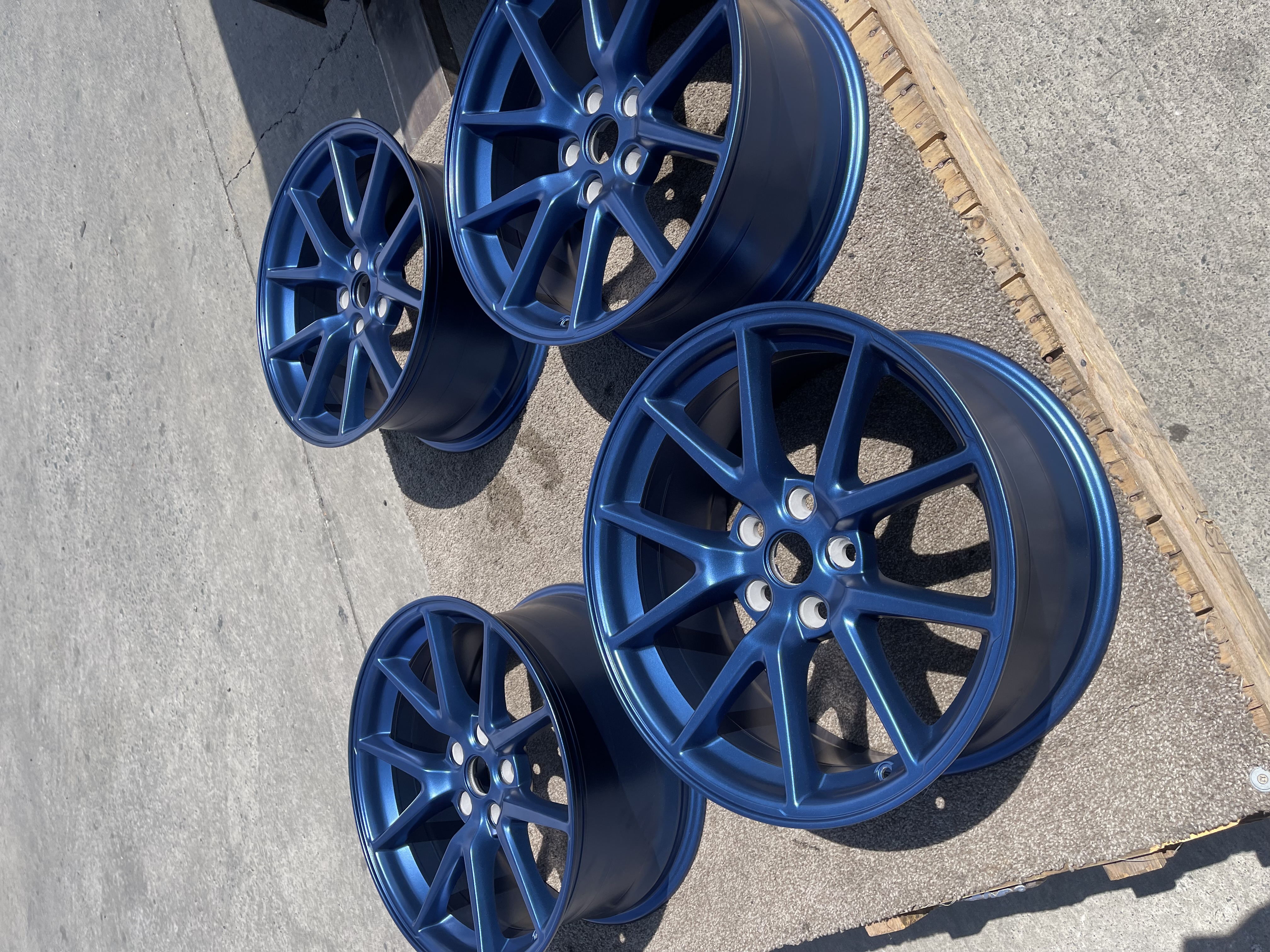 Tersla Rims Tesla Wheels Finished with Frosted Indigo | Prismatic Powders