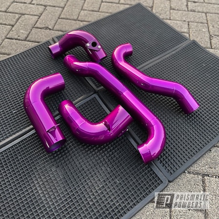 Powder Coating: Automotive,Clear Vision PPS-2974,Pipes,Intake Pipe,Illusion Violet PSS-4514,Intercooler Piping
